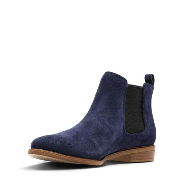 Clarks Womens Taylor Shine Chelsea Boots Navy | UK-4508691